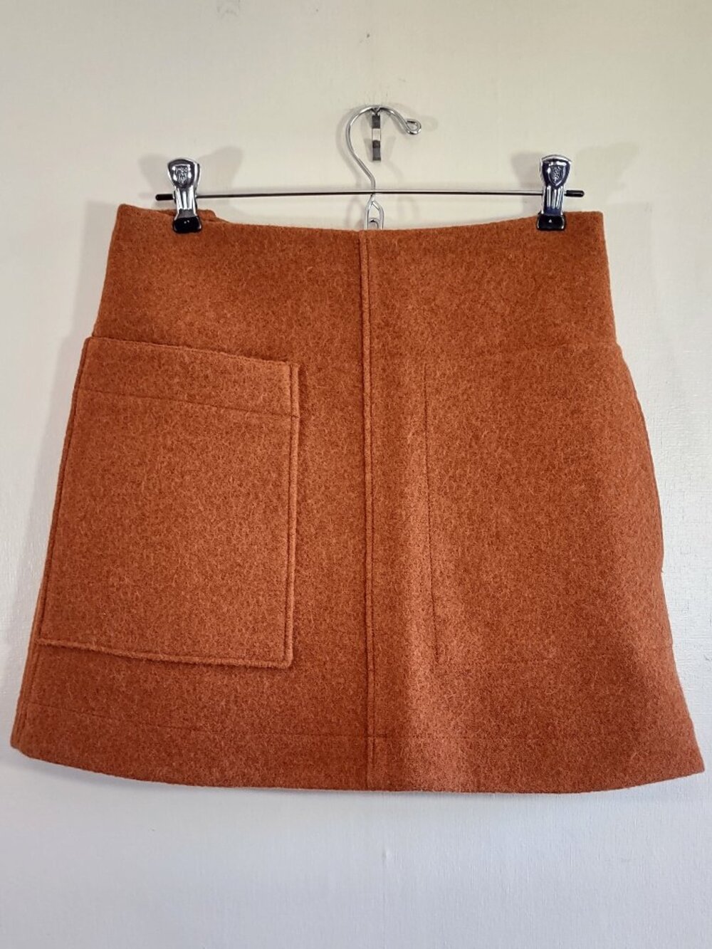 COS Wool Mini Skirt Size 4 Patch Pocket MOD Indie Minimalist Earthtone Capsule - Picture 4 of 7